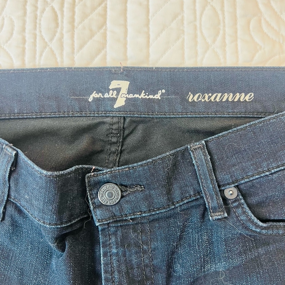 7 For All Mankind Dark Blue Skinny Jeans - Picture 3 of 8